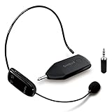 UHF Wireless Microphone Headset Super-powerful Wall-through Headset mic with 2 in 1 Handheld, Stable Wireless Transmitter for Voice Amplifier, PC,Speaker, Compatible with All AUX Audio Device,Stage