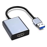 USB to HDMI Adapter, NOBVEQ USB 3.0/2.0 to HDMI for Multiple Monitors 1080P Compatible with Windows XP/7/8/10/11 (Grey)