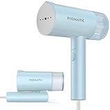 PIOMATIC Steamer for Clothes, Handheld Foldable Clothing Wrinkles Remover for Garments with Thermostatic Ceramic Plate, 30-Second Fast Heat-up, Hand Portable Mini Fabric Steamer for 120V Countries