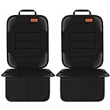 Siivton Car Seat Protector Seat Protector for Child Car Seat Seat Cushion for Leather and Fabric Seats, 2 Mesh Pockets, Non-Slip Backing, Carseat Protectors for Vehicles, Baby, Pets (2 Pack)