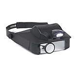 Carson LumiVisor Head Magnifier - Head Visor with LED Lighted Magnifier (2x/3x/5x/6x) (LV-10) , Black
