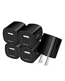 [5Pack/1Port] USB AC Charger Adapter, Wall Plug Fast Charging Outlet Power Box Cube for iPhone 15 14 13 12 11 Pro Max/Mini SE XR, iPad, Samsung S22 S21 S20 S10 S9 Android Phones Multiple Brick Block