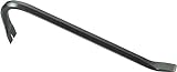 Edward Tools Gooseneck Wrecking Bar - Extra strength drop forged steel pry bar for easier demolition - Gooseneck for added ripping bar leverage - Nail puller end/chisel end - Rust proof (12 Inch)