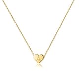 14K Gold Filled Heart Initial A Necklace - Trendy Gift for Teen Girls