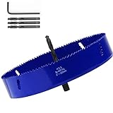LANIAKEA 9 Inch Bi-Metal Hole Saw 229MM M42 Annular Hole Cutter HSS Variable Tooth Pitch Holesaw Set with Arbor Blue for Home DIYer
