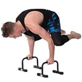 Juperbsky Push Up Stands Bars Parallettes Set for Workout Exercise, 12' x 7'x 5.5' Black