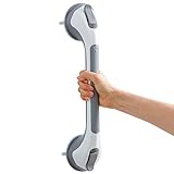 TAILI Shower Grab Bar 16 Inch Suction Cup Grab Bars for Bathroom & Shower, Removable Shower Safety Handle Heavy Duty Bathtub Grip for Seniors & Elderly, Strong Handrails No Drilling Waterproof, Grey