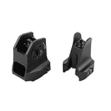 AGGXPF Fixed Iron Sights Set, Durable Backup Sight, Front and Rear Sight Set for Picatinny Weaver Rails (Black)