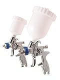 Dynastus 2 Paint Gun Set of High Performance HVLP Air Spray Guns, Complete Spraying for Primer, Finish Coats and Touch-Up