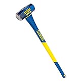 Estwing 8-Pound Hard Face Sledge Hammer for Demolition/Stake Driving, 50-55 HRC, 36-Inch Fiberglass Handle, Overstrike Protection, Textured Grip