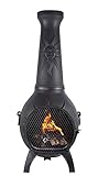 The Blue Rooster Sun Stack Cast Aluminum Chiminea in Charcoal