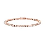 PAVOI 14K Gold Plated Cubic Zirconia Classic Tennis Bracelet | Rose Gold Bracelets for Women | 6.5 Inches