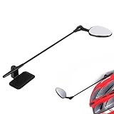 Bike Helmet Mirror, 1pc, 360 Degree Adjustable Lightweight Bike Helmet Safety Rearview Mirror Wide Angle Rear View Mirrors Glasses with Clear View, 24cm Length, 5 x 3.5cm Mirror Size