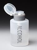 Beauticom 9 oz ALCOHOL Labeled Push Down Liquid Pumping Dispenser Empty Bottle, Professional, Personal, Laboratory, Dentist, Salon, Nail Care, Hospital use (9 oz, Gray w/Alcohol Imprinted)