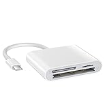 USB C CF/SD/TF Card Reader, Compact Flash Reader 3-Slot Memory Card Adapter for Type-C Device Supports Micro SD Memory Card Compatible with MacBook Pro/Air M1 iPad Pro Android Galaxy S20 S21U(White)