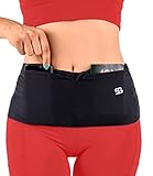 StashBandz Unisex Travel Money Belt, Running Belt, Fanny and Waist Pack, 4 Large Security Pockets and Zipper, Fits All Size Phones Passport and More