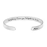 JoycuFF Mothers Day Gifts, Birthday Gifts for Mom, Christmas Gift for Mother Mom Mama Mum Mommy Gratitude Bracelet Present Encouragement Cuff Bangle Engraved