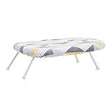 Amazon Basics Tabletop Ironing Board with Folding Legs - Geometric Removable Cover
