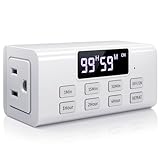 Indoor Countdown Timer Outlet, NEARPOW Auto Shut Off Timers with Large Screen,Customize Countdown,Repeat and Memory Function, Plug In Timers for Electrical Outlet for Charger Lights, 3-Prong 15A/1875W