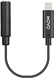 Movo IMA-1 Female 3.5mm TRRS Microphone Adapter Cable to Lightning Connector Dongle Compatible with Apple iPhone, iPad Smartphones and Tablets - Optimized for Microphones/Pro Audio