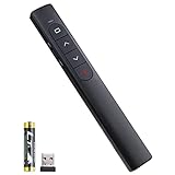 Wireless Presenter Remote, Presentation Clicker with Hyperlink & Volume Remote Control PowerPoint Office Presentation Clicker for Keynote/PPT/Mac/PC/Laptop(Battery Included)