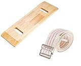 COW&COW 30' Wooden Transfer Board and 60' Transfer Belt Kit for Patient, Senior and Handicap Move Assist and Slide Transfers (30Inch)