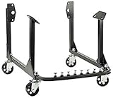 JEGS Engine Cradle with Wheels | Chevy Small Block and Big Block | Black Powder Coat | 3” Heavy Duty Steel Construction Wheels | 750 LBS Capacity | Storage Hardware Included | Easy Assembly