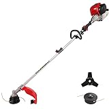 PowerSmart 4 Cycle 37cc Weed Wacker Gas Powered, 2 in 1 Detachable Straight Shaft Multipurpose Trimmer with 16' Cutting Path, 10' Brush Cutter Blade, Edger Lawn Tool for Yard, Garden