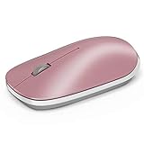 OMOTON Bluetooth Mouse for iPad 8th/Air 4 and Phone(iPadOS 13/ iOS 13 and Above), Ultra-Thin Wireless Mouse Compatible with Bluetooth Enabled Computer, Laptop, PC, Notebook, and Mac Series, Rose Gold