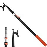 Buyplus Telescoping Boat Hook Pole - Boat Hook for Docking with Aluminum 12FT Telescoping Extension Pole, Non-Slip Handle, Standard Universal Thread, Sturdy & Lightweight for Docking, Boating