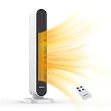 Stealth Space Heater, Heaters for Indoor Use, 32' Electric Heater, Ceramic Heater with Remote, 4 Modes, 6h Timer and Auto Shut OFF, Tower Oscillating Heater for Large Room/Bedroom/Office, 1500W-JHT100