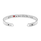 Funny Gift for Cousin Bracelets for Women Funny Mantra Personalized Christmas Jewelry Engraved Bangle