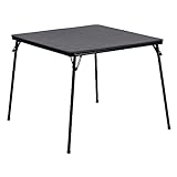 Flash Furniture Madelyn Folding Card Table - Black | Portable Square Table with Collapsible Legs