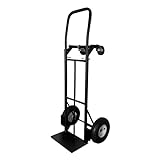 Olympia Tools 800 Lb Steel Convertible Hand Truck with 10' Pneumatic Wheels for Home and Office Use