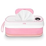 Portable Wipe Warmer, Baby Wet Wipes Dispenser USB Charged - 2 Modes Temperature Control Diaper Wipe Warmer LCD Display for Travel Indoor, BPA-Free