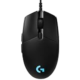 Logitech G PRO Wired Gaming Mouse, Hero 16K Sensor, 16000 DPI, RGB, Ultra Lightweight, 6 Programmable Buttons, On-Board Memory, Built for Esport, Compatible with PC/Mac - Black