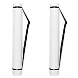 (2 Pack) White Expandable Poster Tube with Strap - Storage Tubes with Caps and Labels for Use as Document Tubes, and Blueprint Tube Holders - Poster Tube Carrier Expands from 24.75' to 40'