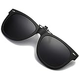 FRAZALA Polarized Clip-on Sunglasses UV 400 Protection Anti-Glare Sunglasses Over Prescription Glasses (Black)