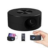 Portable Home Mini USB Projector for Phone iPhone with Remote Controller Built-in Speaker,Audio Port,Android iOS Phone Tablet USB Flash Driver Compatible
