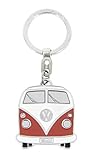 BRISA VW Collection - Volkswagen Enamel Metal Keyring Keychain Accessory Keyholder in T1 Bus Design (Front/Orange)