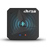 JIMTAB Bluetooth Transmitter Receiver Adapter 5.0 Portable HiFi Wireless Audio AUX Adapter Built-in Microphone NFC for Projector Car TV Speaker Phone Bluetooth Headphone (Space Black)
