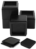 Utopia Bedding Bed Risers 3 Inch - Pack of 4 - Furniture Risers with Anti Slip Foam & Rubber Pad - Stackable Bed Lifts Risers Heavy Duty for Sofa, Bed, Table, Couch & Chair (Black)