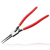 LEONTOOL 13-Inch Snap Ring Plier Heavy Duty External Circlip Pliers Straight Jaw Tip Diameter 0.12' for Installing Removing Retaining Ring