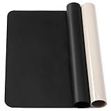 Leceha 2 Pack 15.7' x 11.7' Large Silicone Sheet for Crafts, Nonstick Silicone Mats, Resin Jewelry Casting Molds Mat, Multipurpose Table Protector, Nonstick Nonskid Heat-Resistant(Black & Gray)