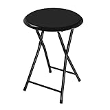 Lavish Home 18, Rec 14' D x 12' W x H Black Set of 1 Inch Folding Bar Heavy-Duty Padded Portable Stool with 225-Pound Capacity for Dorm, Recreation Game Room