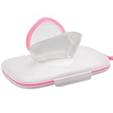 Healeved Baby Wipes Dispenser: On- The- Go Wipes Dispenser Travel Wipes Case Baby Wipe Holder Outdoor Stroller Wet Wipes Box Portable Refillable Wipes Container Pink