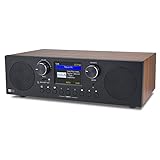 Ocean Digital WR-800 FM Wi-Fi Internet Radio Alarm Clock Stereo Speakers Micro SD Line Out Aux in 30,000+ Stations Stress Relief Relaxation Sleep Aid 2.8' Color Display Wooden Casing Black