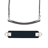 XL- Heavy Duty Swing Seat Playground Swing Set Chain Plastic Coated, Swing for Kids & Adults with Metal Triangle Ring Chair (Color : Black)