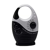 Waterproof Shower Radio, 3V 0.5W Adjustable Volume Shower AM FM Button Speaker, Bathroom Shower Speakers Wireless Radio with Top Handle