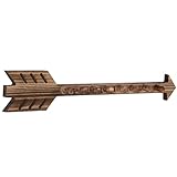 MyGift 8-Hook Rustic Jewelry Hanger Wall-Mounted Wood Arrow Necklace Rack Holder with 8 Jewelry Hooks